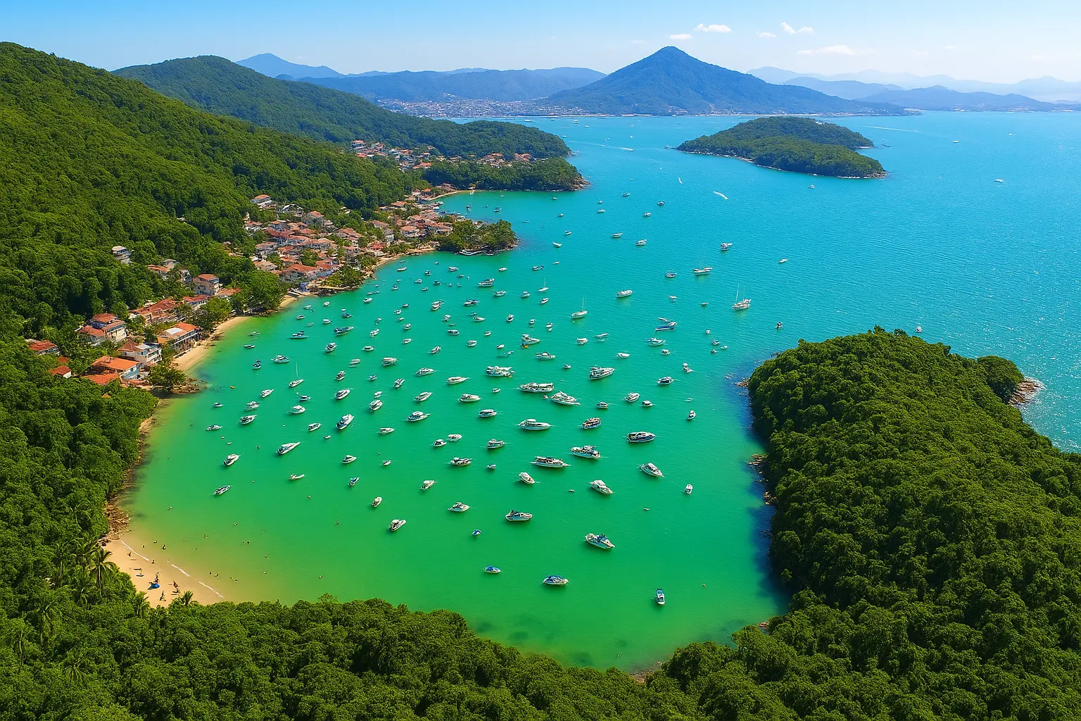 Passeio de lancha em Porto Belo